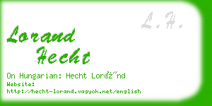 lorand hecht business card